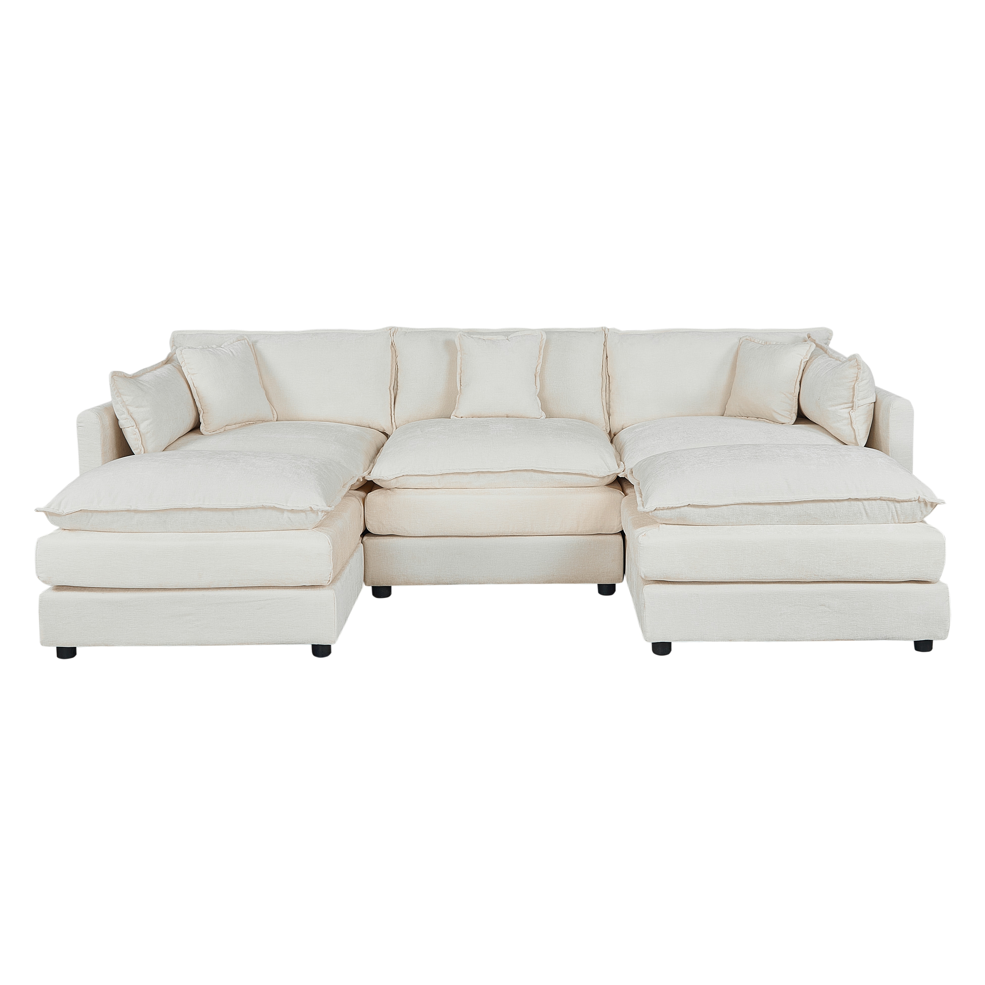 3-seater beige sofa plus 2 footrests 3-seater beige sofa plus 2 footrests